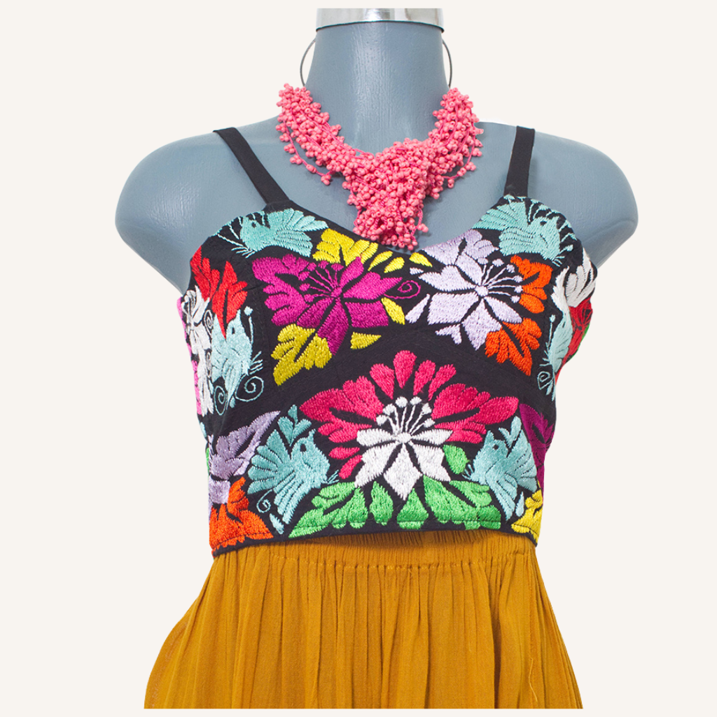 Crop Top with Traditional Oaxacan Embroidery