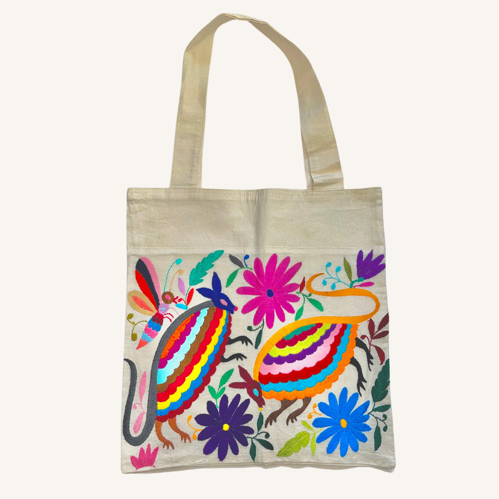 Mexican embroidered Tote Bag Multicolor