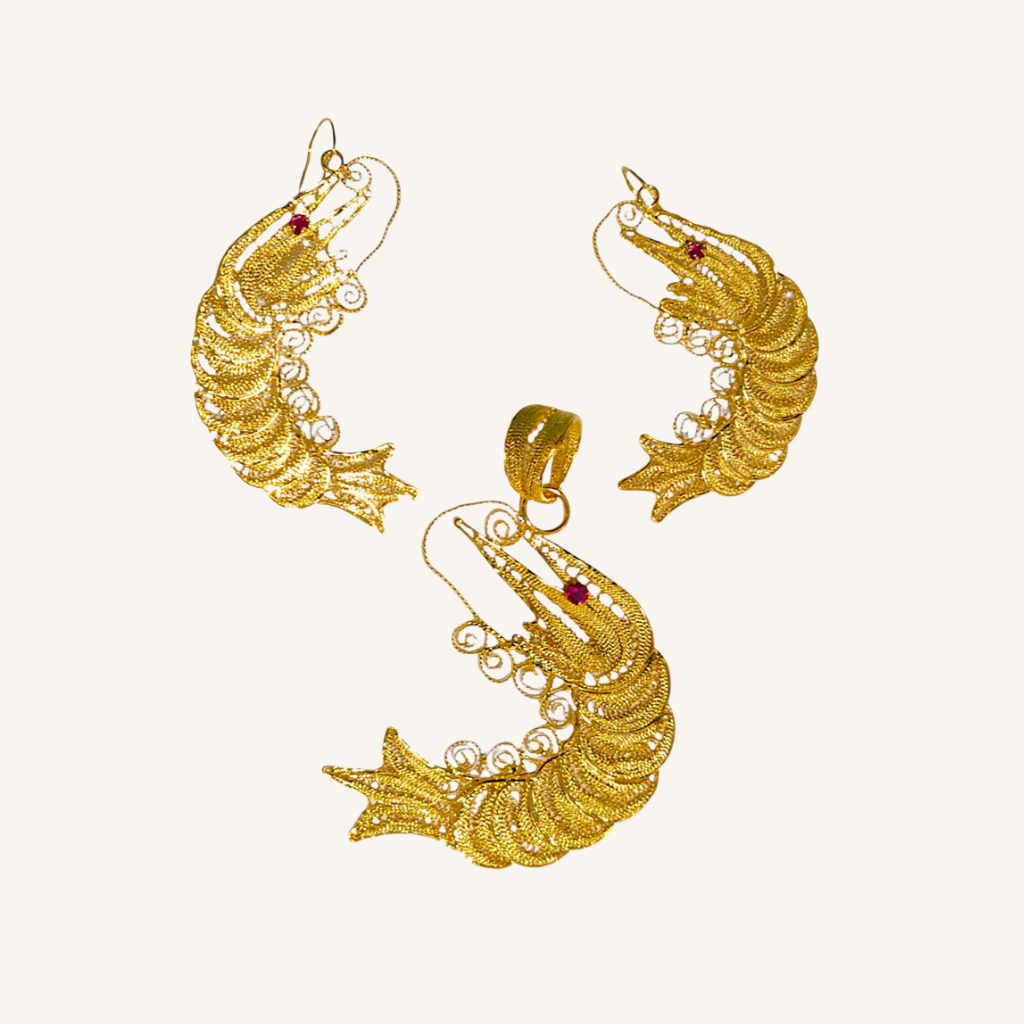 Oaxaca Jewelry Set Shrimp