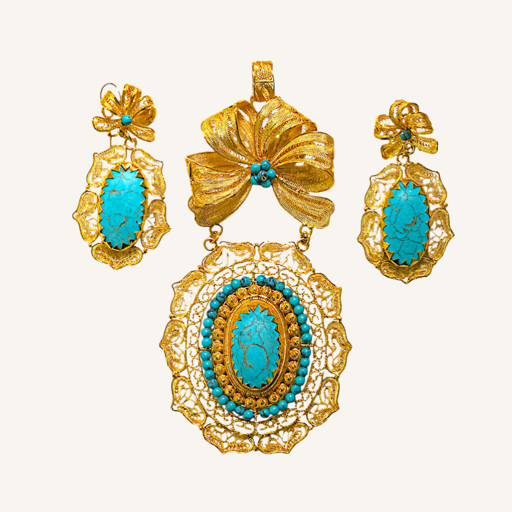 Oaxaca Jewelry Set Turquoise Stone